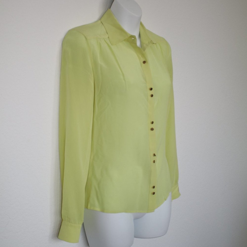 BEBE SILKY Blouse Button Front TOP Long Sleeve Shirt - XXS